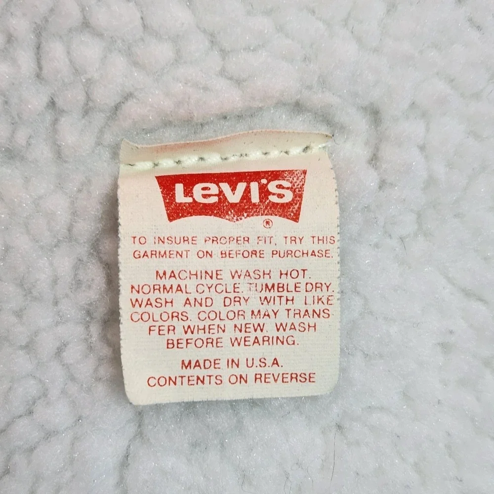 Vintage 80s Levi's Sherpa Lined Denim  Trucker Jacket  44R /L  Made In USA - EUC